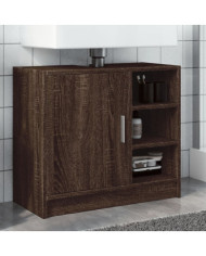 Armoire d'évier chêne marron 63x29x55 cm bois d'ingénierie | Mobilier & Déco