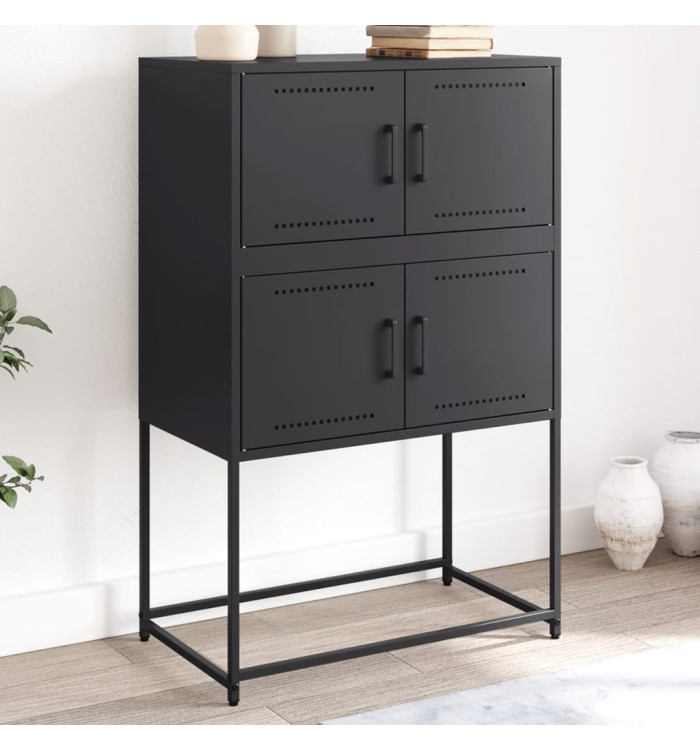 Buffet noir 68,5x38,5x107 cm acier | Mobilier & Déco
