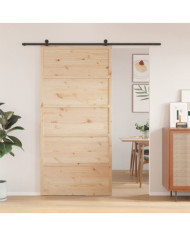 Porte de grange 100x208 cm bois massif de pin | Mobilier & Déco