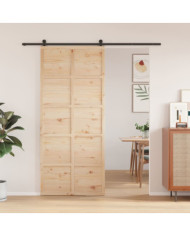 Porte de grange 90x208 cm bois massif de pin | Mobilier & Déco