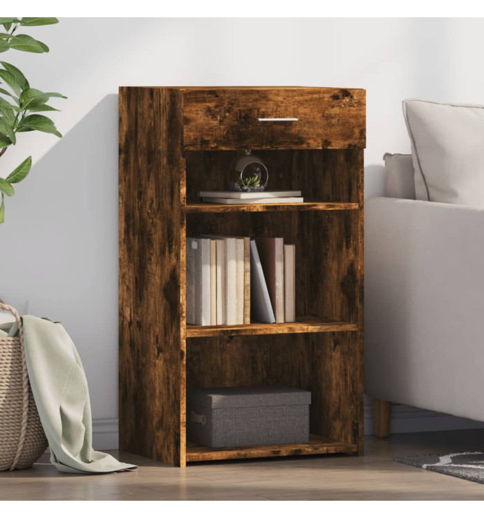 Buffet chêne fumé 50x42,5x93 cm bois d'ingénierie | Mobilier & Déco