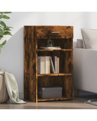 Buffet chêne fumé 50x42,5x93 cm bois d'ingénierie | Mobilier & Déco