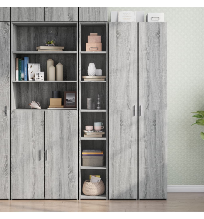Buffet haut sonoma gris 30x41x185 cm bois d'ingénierie | Mobilier & Déco
