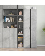 Buffet haut gris béton 30x41x185 cm bois d'ingénierie | Mobilier & Déco