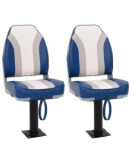 Sièges de bateau lot de 2 avec piédestal pivotant à 360° | Mobilier & Déco