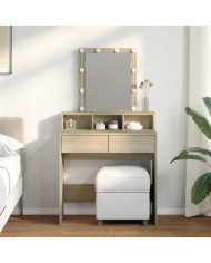 Coiffeuse avec LED chêne sonoma 80x41x144,5 cm | Mobilier & Déco