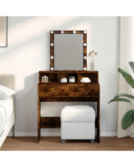 Coiffeuse avec LED chêne fumé 80x41x144,5 cm | Mobilier & Déco