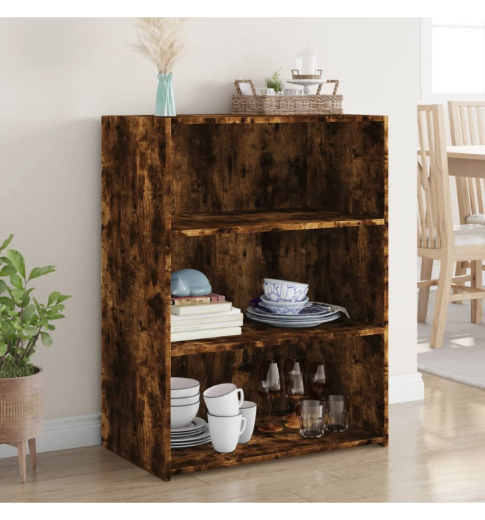 Buffet chêne fumé 70x41x93 cm bois d'ingénierie | Mobilier & Déco