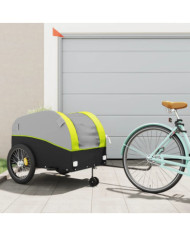 Remorque de vélo noir et vert 45 kg fer | Mobilier & Déco