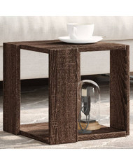 Table basse chêne marron 32x32x30 cm bois d'ingénierie | Mobilier & Déco