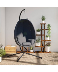 Chaise suspendue en forme d'œuf avec support anthracite | Mobilier & Déco