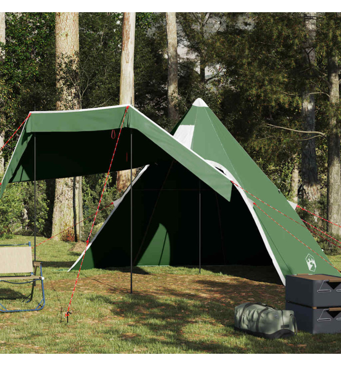 Tente de camping tipi 5 personnes vert imperméable | Mobilier & Déco