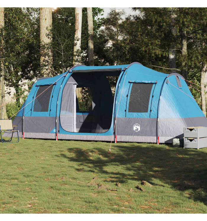 Tente de camping tunnel 4 personnes bleu imperméable | Mobilier & Déco
