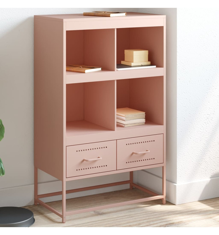 Buffet haut rose 68x39x111,5 cm acier | Mobilier & Déco