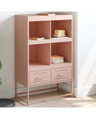 Buffet haut rose 68x39x111,5 cm acier | Mobilier & Déco
