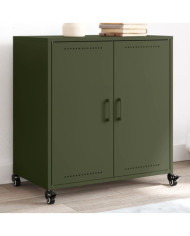 Buffet vert olive 68,5x39x72 cm acier | Mobilier & Déco