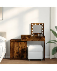 Coiffeuse avec LED chêne fumé 115x37x110,5 cm | Mobilier & Déco