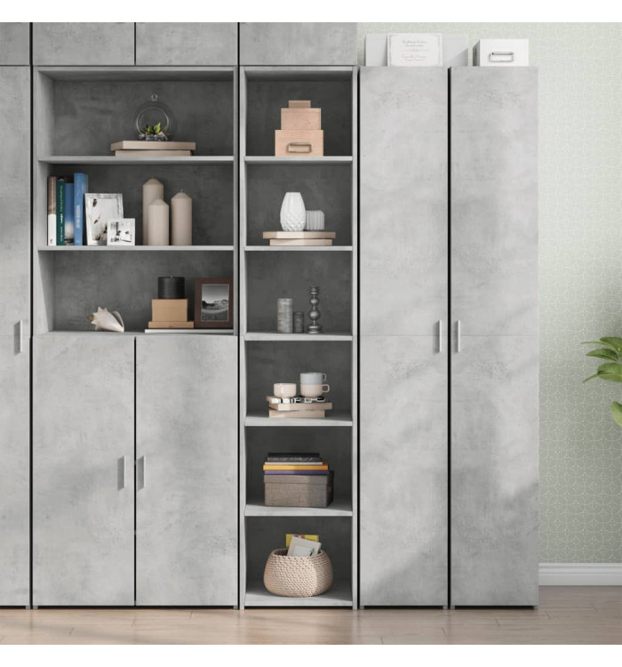 Buffet haut gris béton 40x41x185 cm bois d'ingénierie | Mobilier & Déco