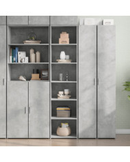 Buffet haut gris béton 45x41x185 cm bois d'ingénierie | Mobilier & Déco