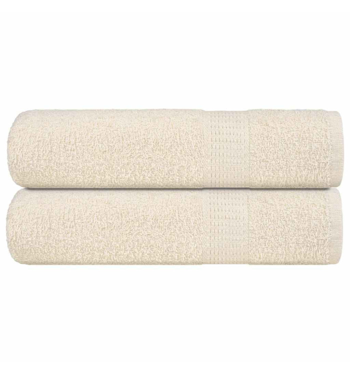 Essuie-mains 2 pcs crème 50x100 cm 360 g/m² 100% coton | Mobilier & Déco