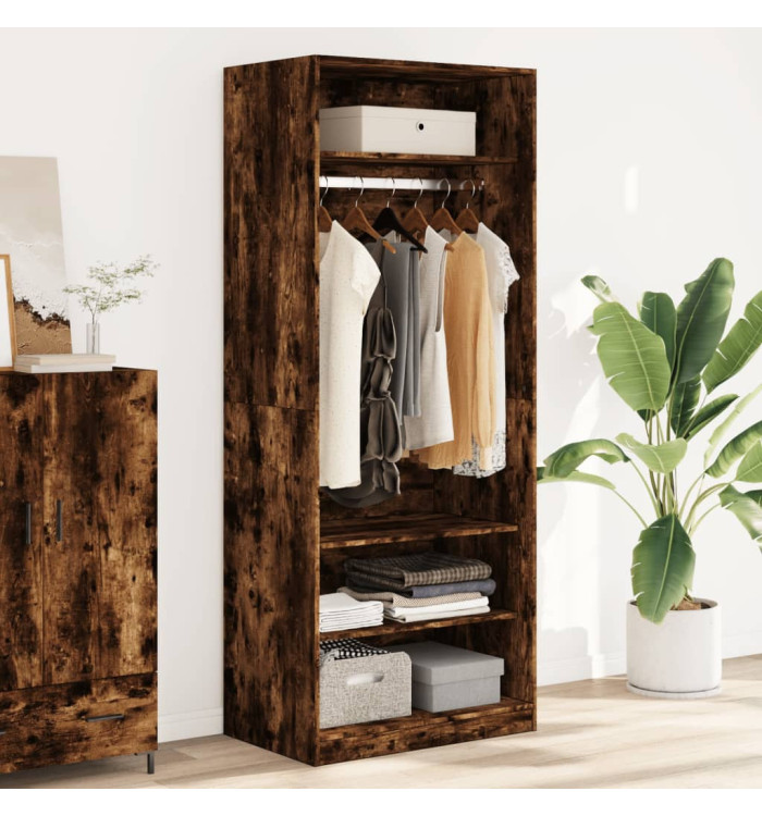 Garde-robe chêne fumé 80x50x200 cm bois d'ingénierie | Mobilier & Déco