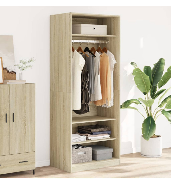 Garde-robe chêne sonoma 80x50x200 cm bois d'ingénierie | Mobilier & Déco