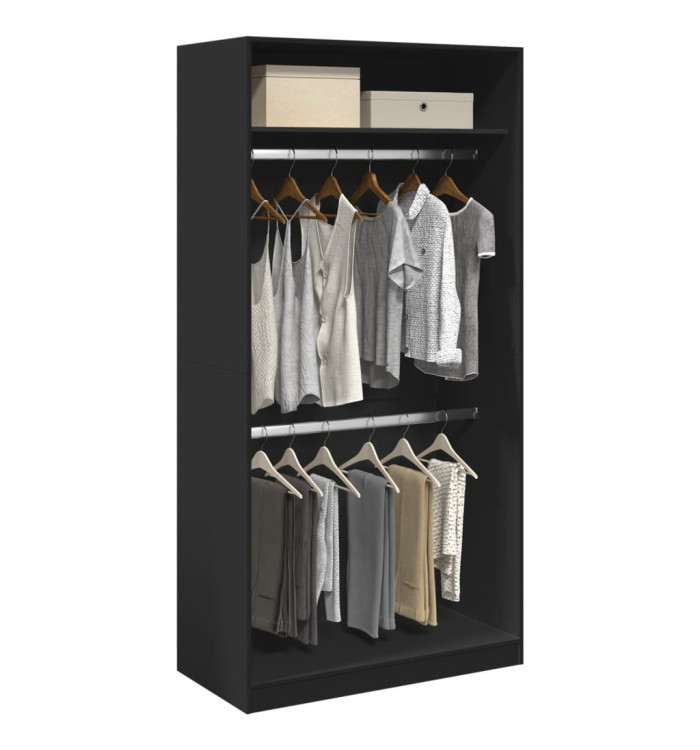 Garde-robe Noir 100x50x200 cm Aggloméré | Mobilier & Déco