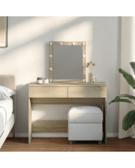 Coiffeuse avec LED chêne sonoma 100x40x130 cm | Mobilier & Déco