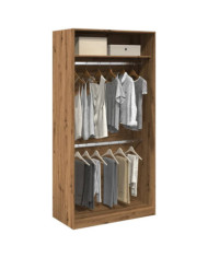 Garde-robe chêne artisanal 100x50x200 cm bois d'ingénierie | Mobilier & Déco
