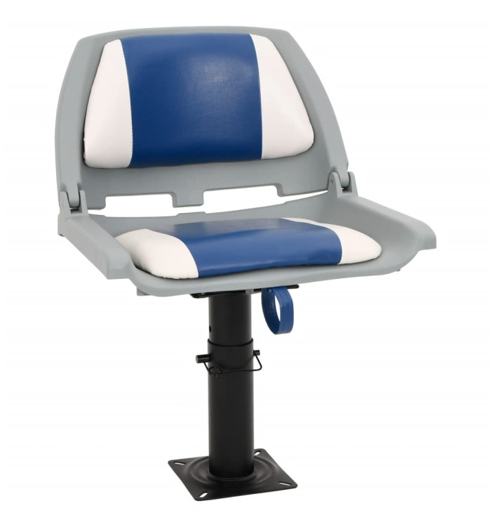 Ensemble de sièges de bateau pliables 2 pcs bleu et blanc | Mobilier & Déco