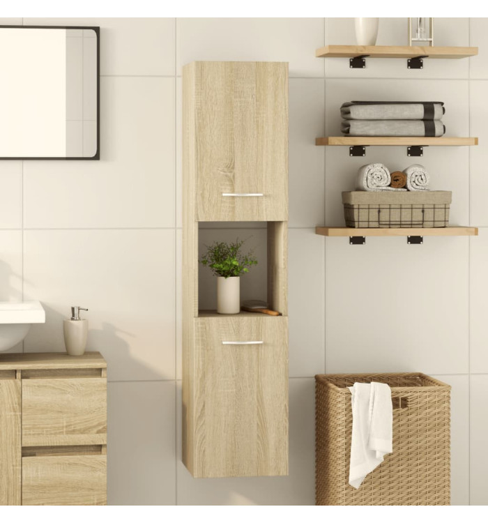 Armoire de salle de bain Chêne sonoma 30x30x130 cm Aggloméré | Mobilier & Déco