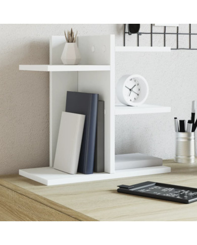 Organisateur de bureau blanc 42x21,5x42 cm bois d'ingénierie | Mobilier & Déco