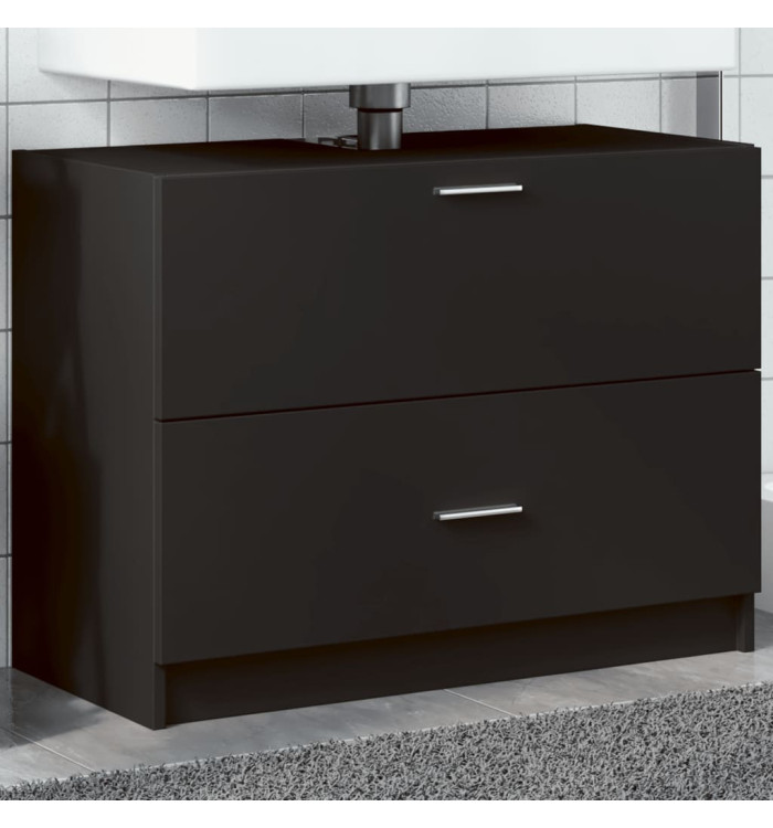 Armoire d'évier noir 78x37x59 cm bois d'ingénierie | Mobilier & Déco