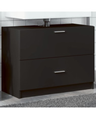 Armoire d'évier noir 78x37x59 cm bois d'ingénierie | Mobilier & Déco