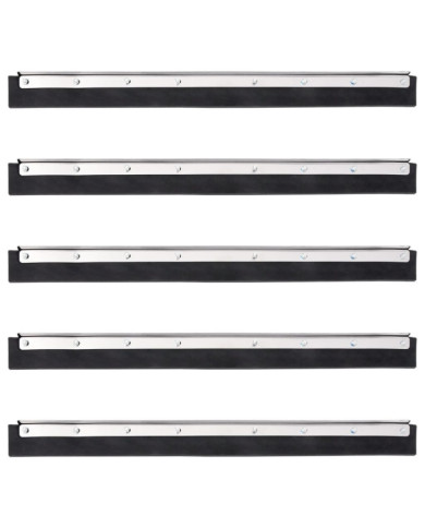 Têtes de raclette de sol 5 pcs 55x2x5 cm acier et caoutchouc | Mobilier & Déco