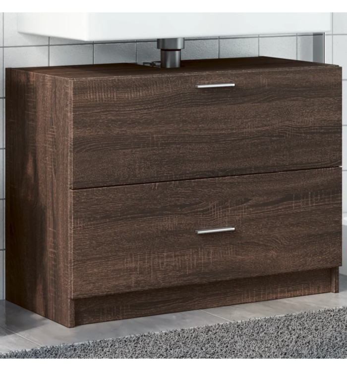 Armoire d'évier chêne marron 78x37x59 cm bois d'ingénierie | Mobilier & Déco