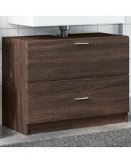 Armoire d'évier chêne marron 78x37x59 cm bois d'ingénierie | Mobilier & Déco