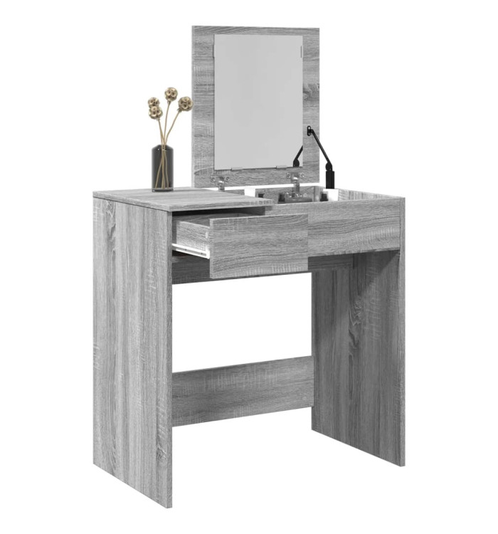 Coiffeuse avec miroir sonoma gris 73x46,5x120 cm | Mobilier & Déco