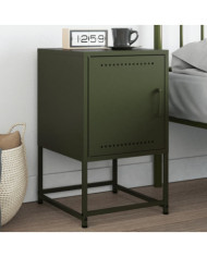 Table de chevet vert olive 36x39x60,5 cm acier | Mobilier & Déco