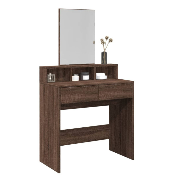 Coiffeuse avec miroir chêne marron 80x41x144,5 cm | Mobilier & Déco