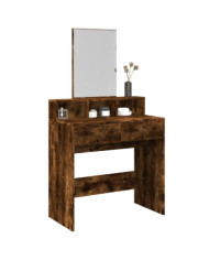 Coiffeuse avec miroir chêne fumé 80x41x144,5 cm | Mobilier & Déco