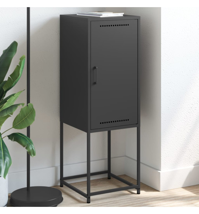 Buffet haut noir 36x39x107 cm acier | Mobilier & Déco