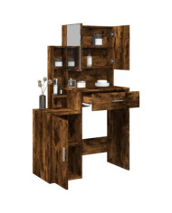 Coiffeuse avec armoire chêne fumé 80x35x132 cm | Mobilier & Déco