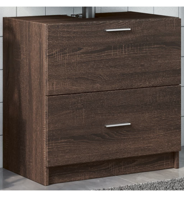 Meuble d'évier chêne marron 59x37x59 cm bois d'ingénierie | Mobilier & Déco