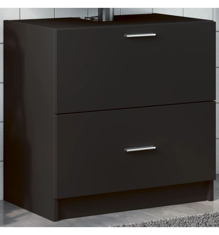 Armoire d'évier noir 59x37x59 cm bois d'ingénierie | Mobilier & Déco