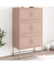 Buffet rose 68,5x38,5x123,5 cm acier | Mobilier & Déco