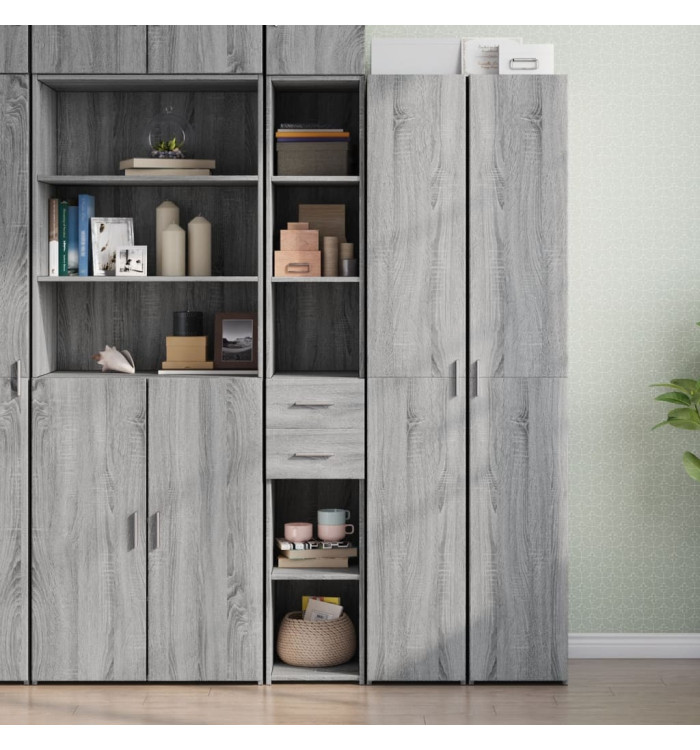 Buffet haut sonoma gris 30x42,5x185 cm bois d'ingénierie | Mobilier & Déco