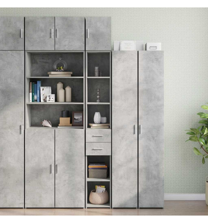 Armoire de rangement mince gris béton 30x42,5x225 cm | Mobilier & Déco