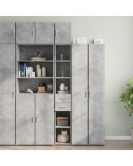 Armoire de rangement mince gris béton 30x42,5x225 cm | Mobilier & Déco