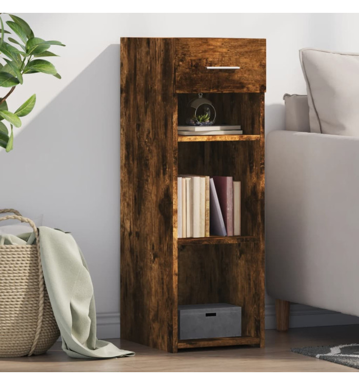 Buffet chêne fumé 30x42,5x93 cm bois d'ingénierie | Mobilier & Déco